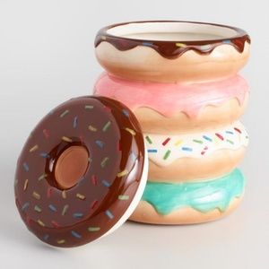 Donuts Ceramic Cookie Jar Kitchen Canister 9"